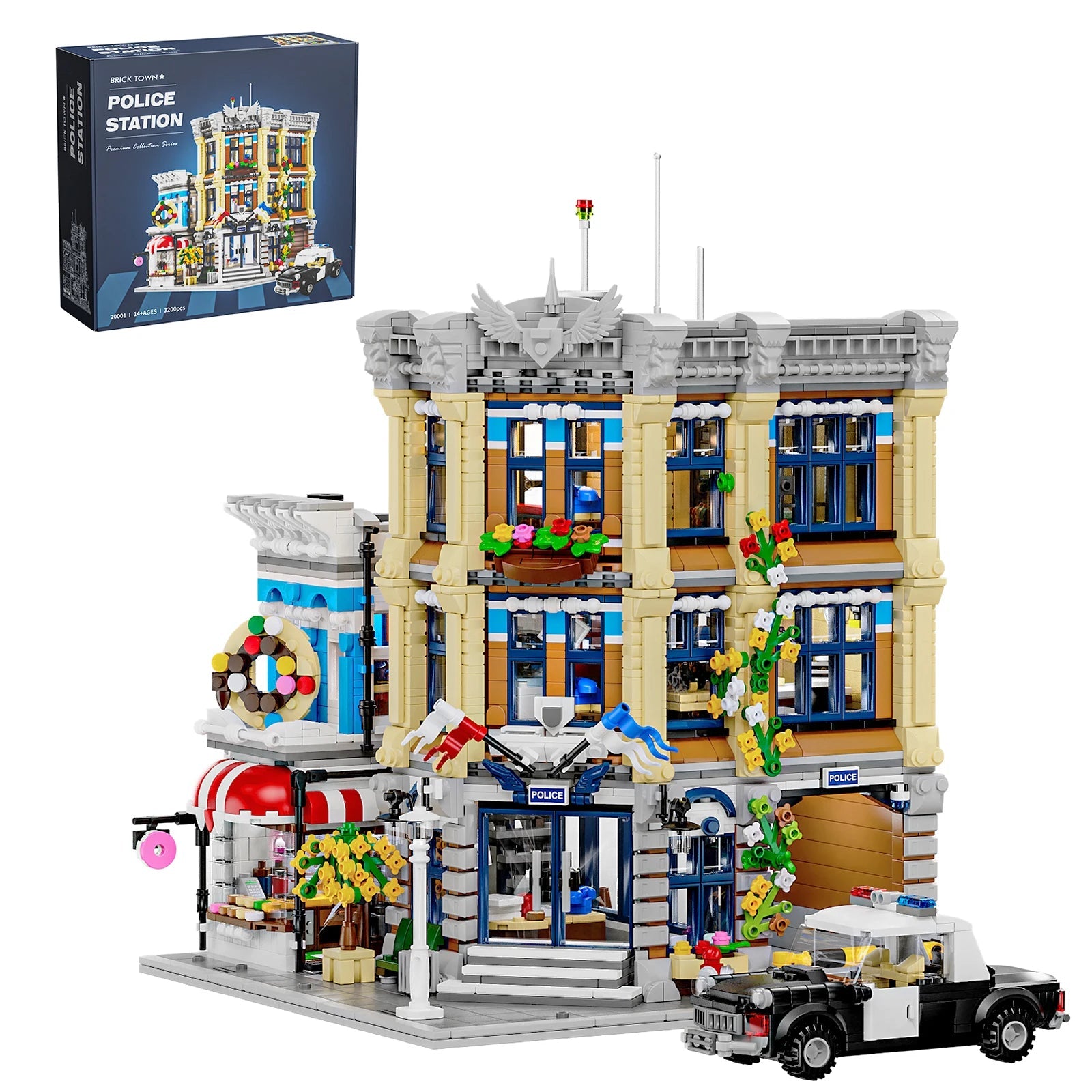 3200PCS Brick Town Police Station Modular Buildings Gift - silverfoxgoods