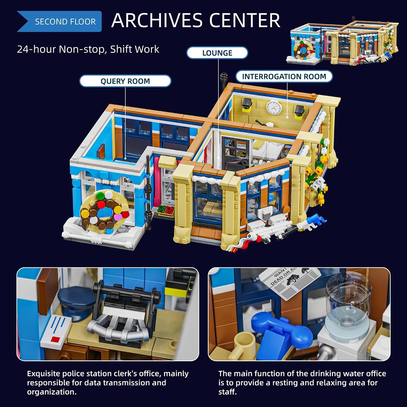 3200PCS Brick Town Police Station Modular Buildings Gift - silverfoxgoods