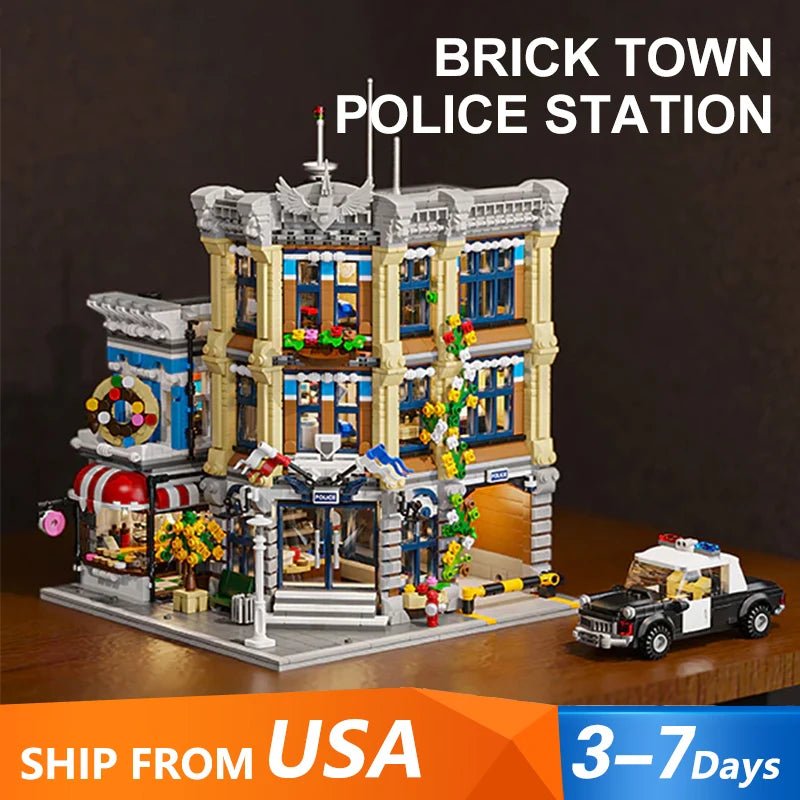 3200PCS Brick Town Police Station Modular Buildings Gift - silverfoxgoods
