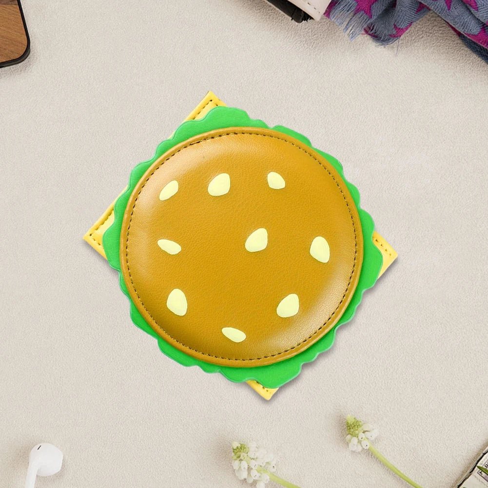 Burger Shaped Cute Wallet RFID Blocking Credit Card Holder PU Leather Coin Purse for Women Girls - silverfoxgoods