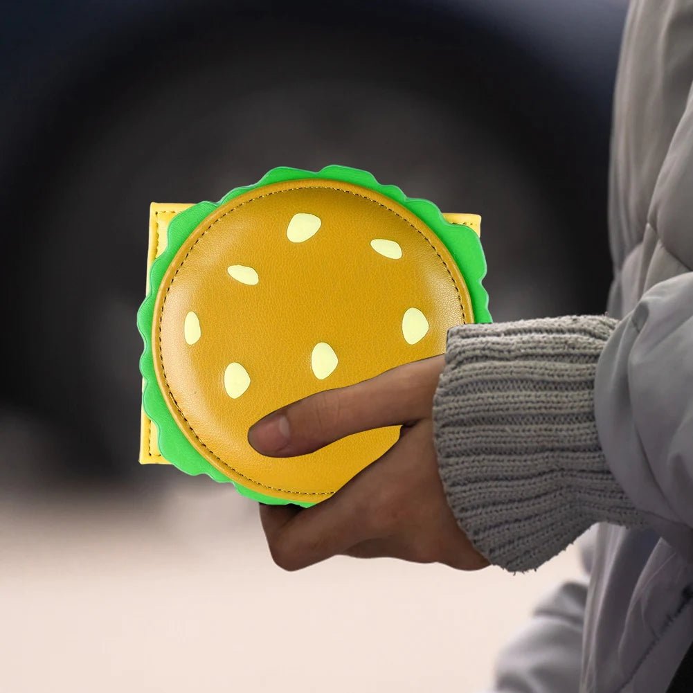 Burger Shaped Cute Wallet RFID Blocking Credit Card Holder PU Leather Coin Purse for Women Girls - silverfoxgoods
