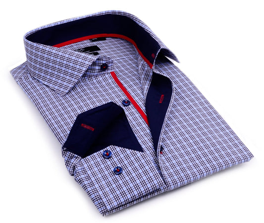 Button - Up Shirt // - Tailored Fit - contrast trimming - final sale - silverfoxgoods