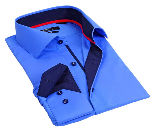 Button - Up Shirt // - Tailored Fit - contrast trimming - final sale - silverfoxgoods