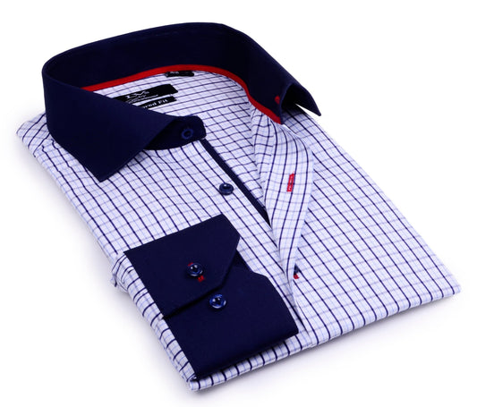 Button - Up Shirt // - Tailored Fit - contrast trimming - final sale - silverfoxgoods