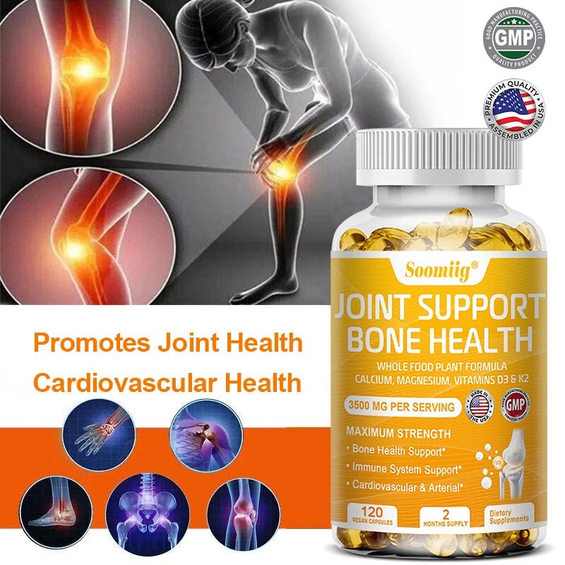 Calcium, Magnesium, Vitamin D3 & K2 - Supports Joint Pain Relief, Anti-Inflammatory, Joint, Immune Health, 120 Capsules - silverfoxgoods