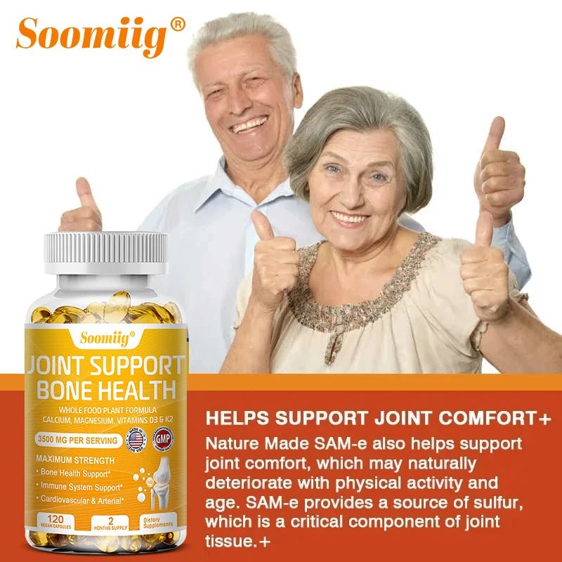 Calcium, Magnesium, Vitamin D3 & K2 - Supports Joint Pain Relief, Anti-Inflammatory, Joint, Immune Health, 120 Capsules - silverfoxgoods