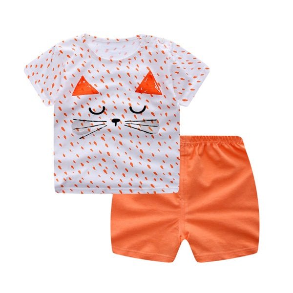 Cartoon Clothing Baby Boy/Girl Summer Clothes T-shirt Casual Clothing Sets - silverfoxgoods