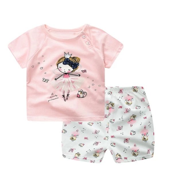 Cartoon Clothing Baby Boy/Girl Summer Clothes T-shirt Casual Clothing Sets - silverfoxgoods