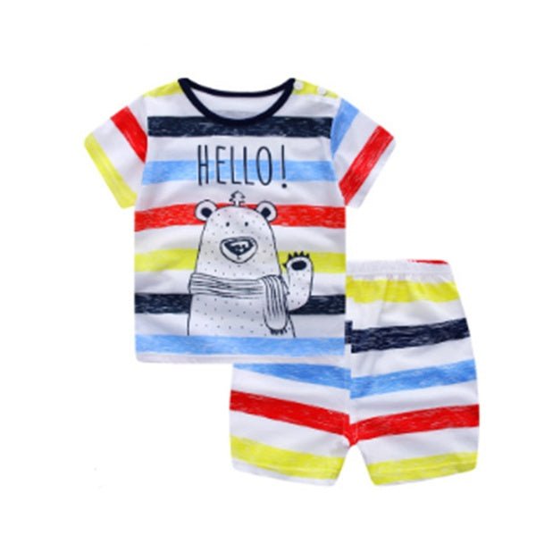 Cartoon Clothing Baby Boy/Girl Summer Clothes T-shirt Casual Clothing Sets - silverfoxgoods
