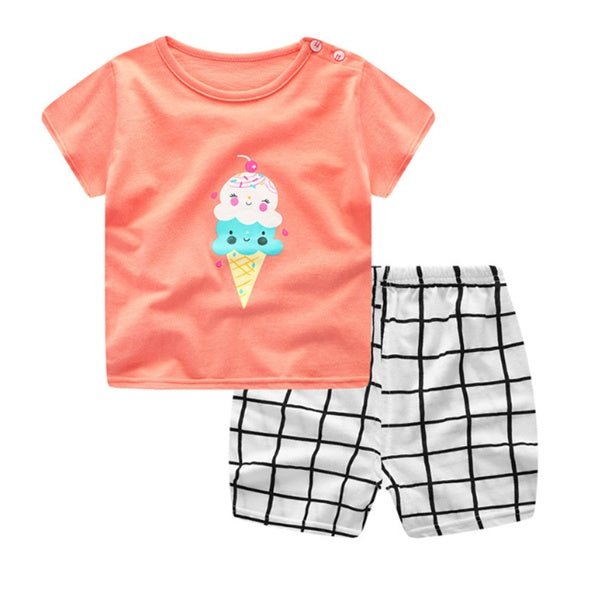 Cartoon Clothing Baby Boy/Girl Summer Clothes T-shirt Casual Clothing Sets - silverfoxgoods
