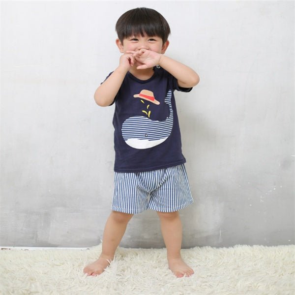 Cartoon Clothing Baby Boy/Girl Summer Clothes T-shirt Casual Clothing Sets - silverfoxgoods