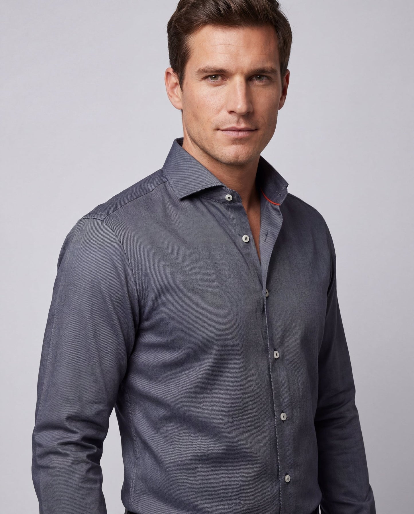 Charcoal Shirt // Dual cuffs// contemporary fit - Final Sale - silverfoxgoods