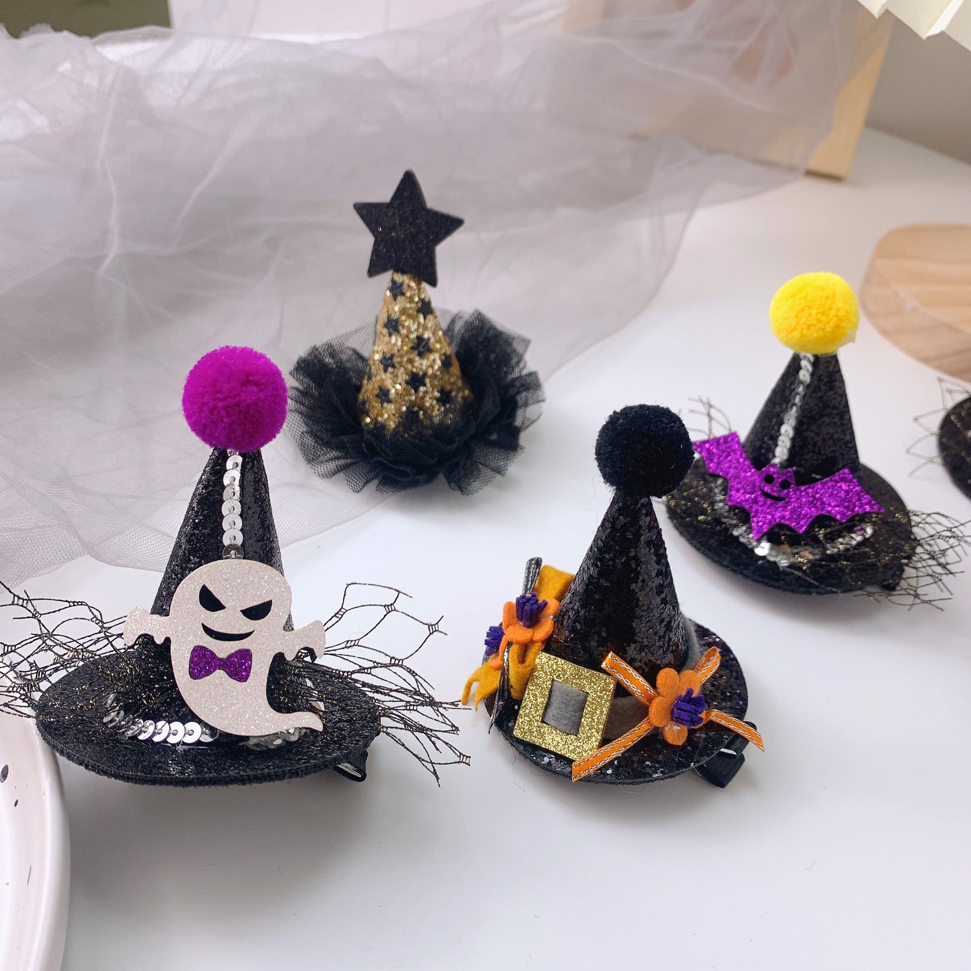 Children's Play Halloween Funny Pumpkin Hat Barrettes - silverfoxgoods