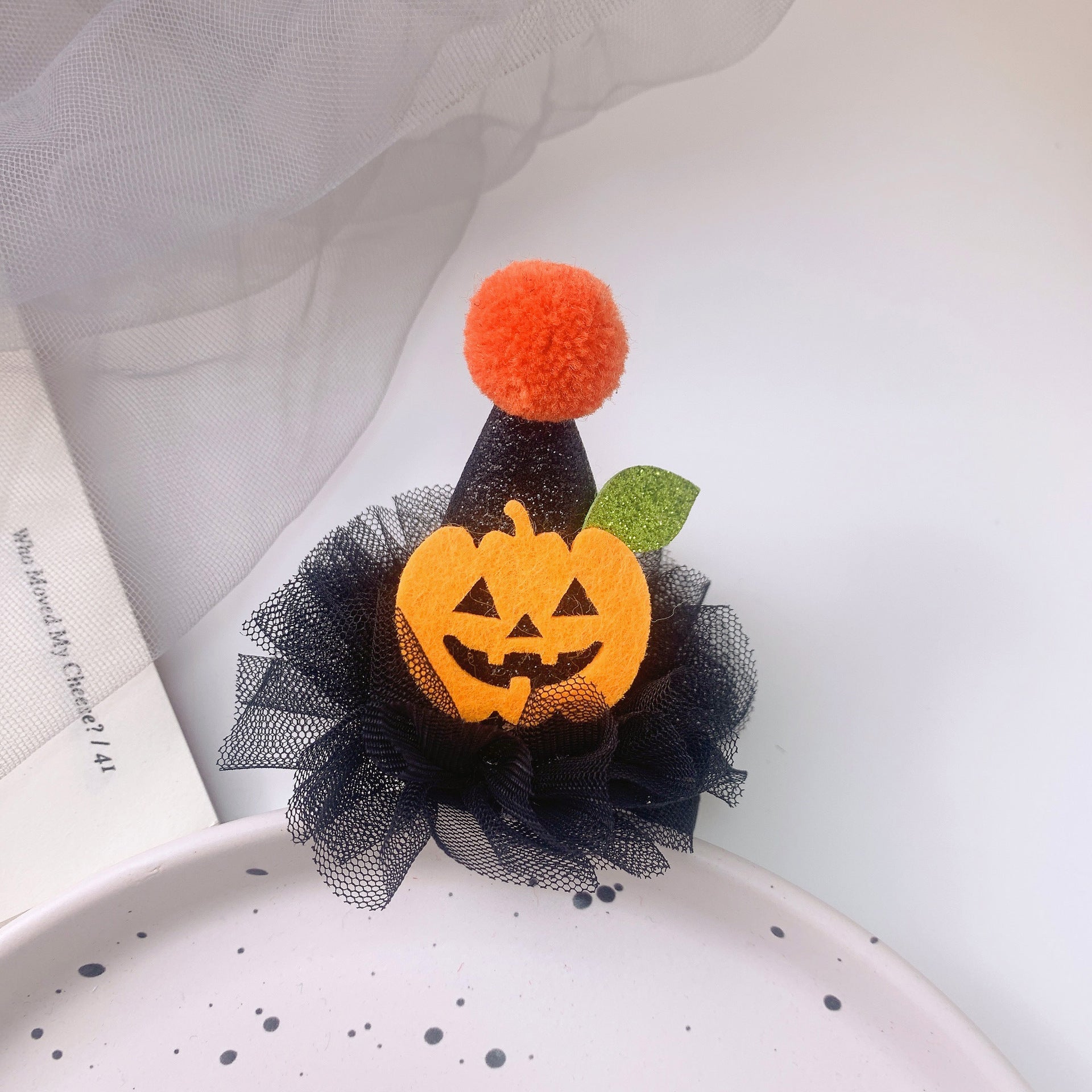 Children's Play Halloween Funny Pumpkin Hat Barrettes - silverfoxgoods