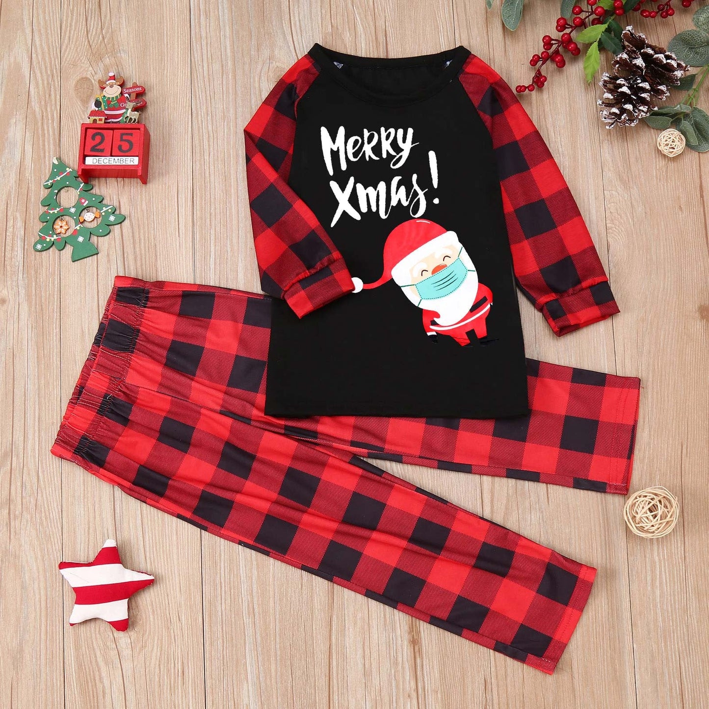 Christmas Cartoon Print Pajamas Set - silverfoxgoods