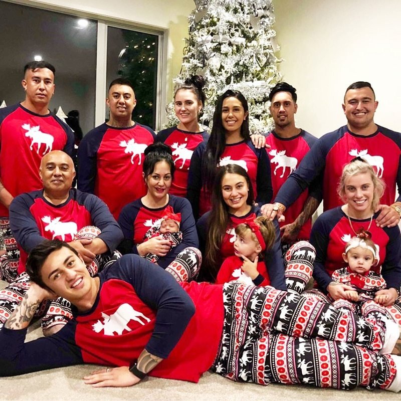 Christmas elk print family pajamas - silverfoxgoods