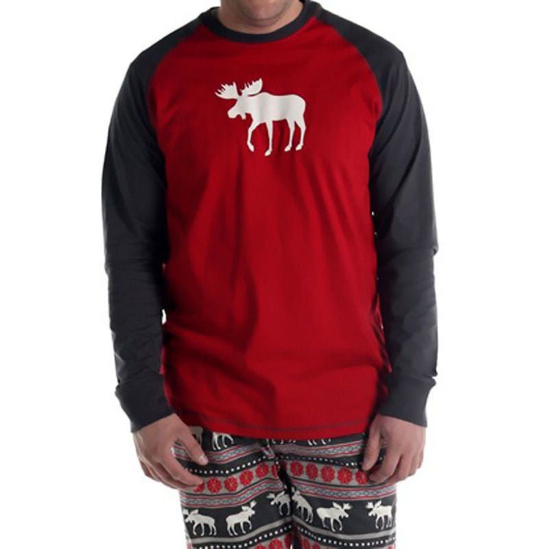 Christmas elk print family pajamas - silverfoxgoods