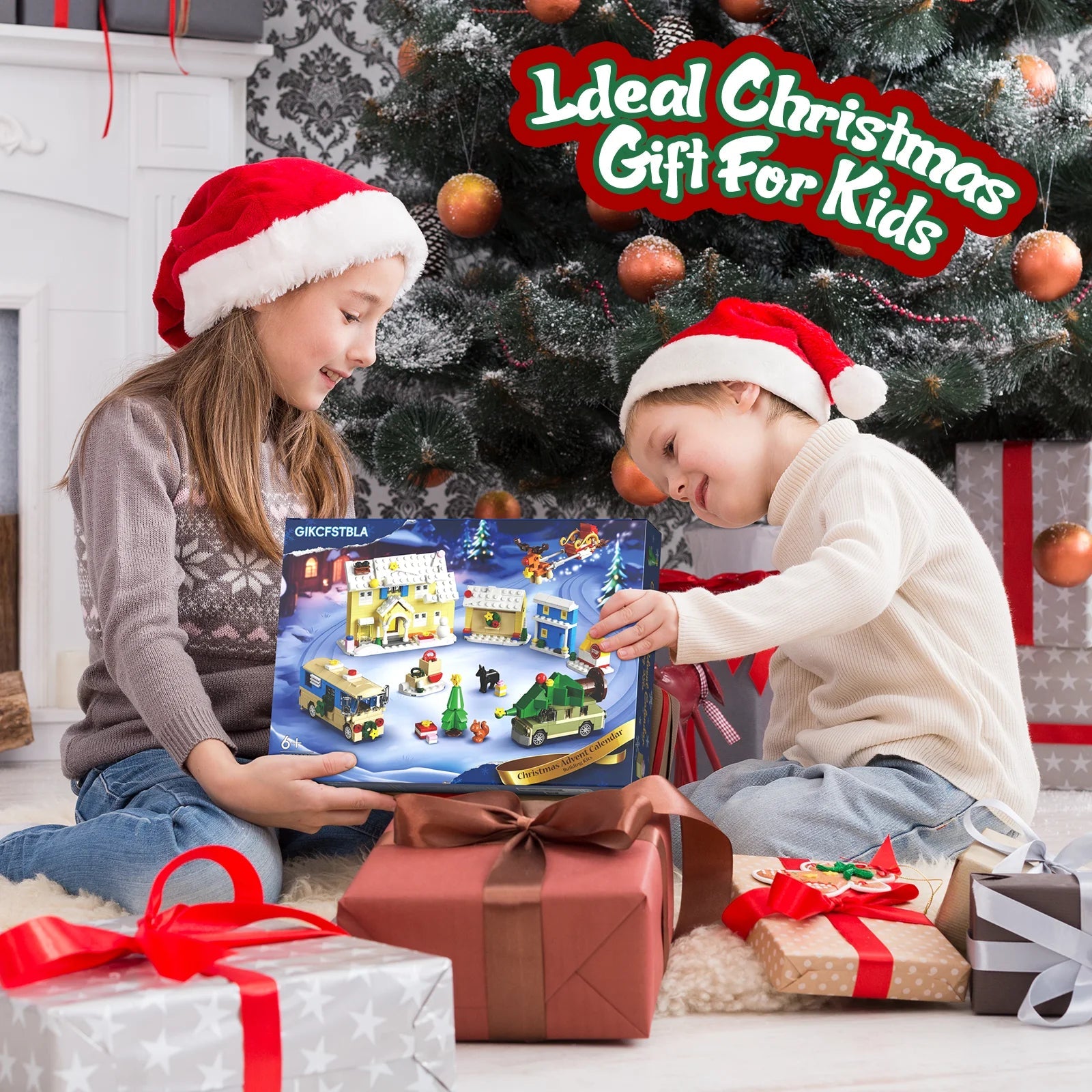 Christmas Holiday Advent Calendar building blocks set with 24 festive surprises for kids