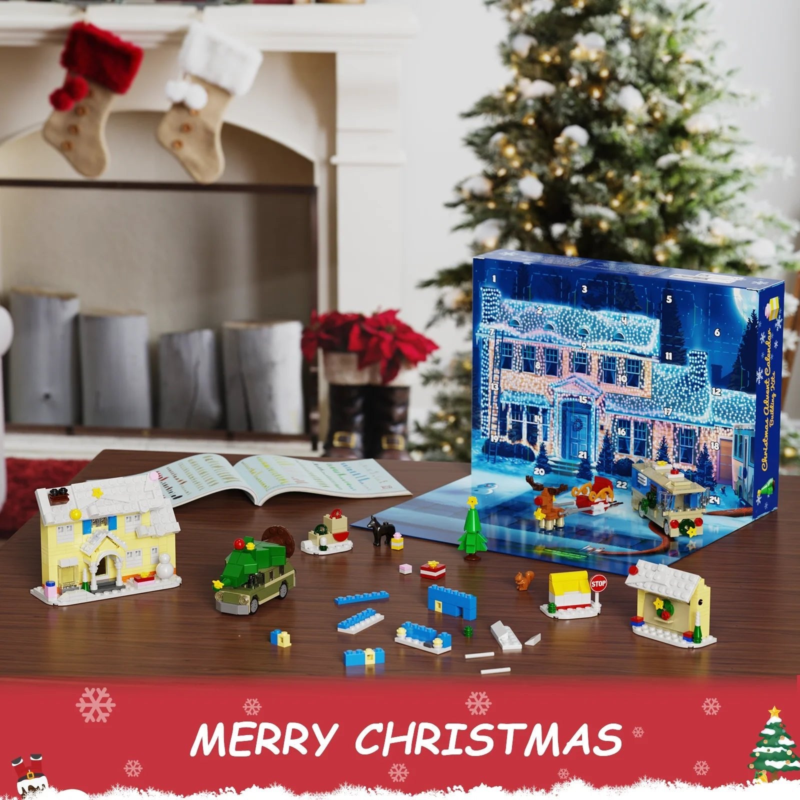 Christmas Holiday Advent Calendar building blocks set with 24 festive surprises for kids