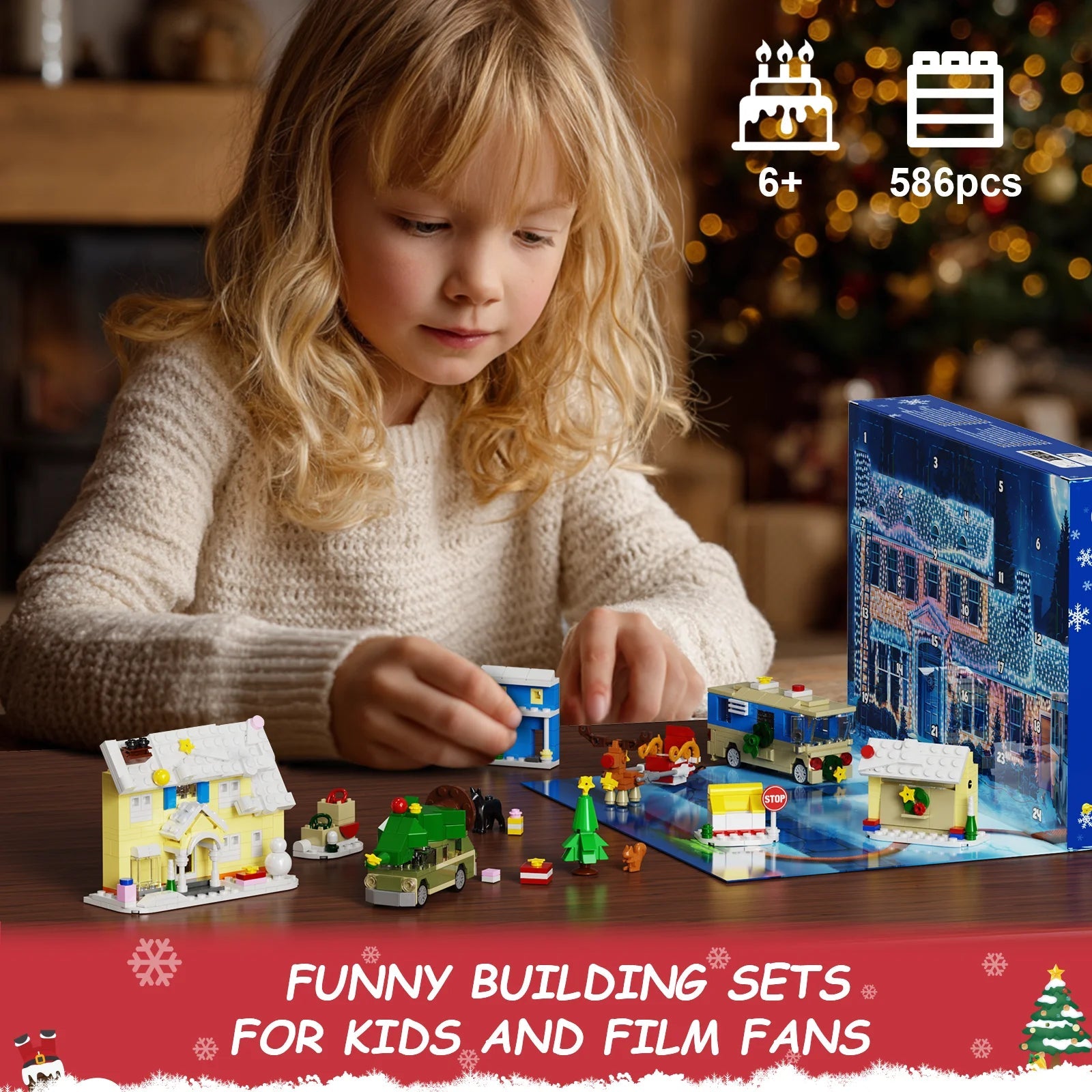 Christmas Holiday Advent Calendar building blocks set with 24 festive surprises for kids