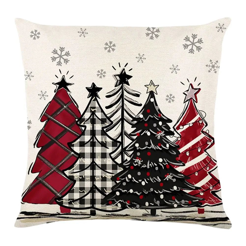 Christmas Linen Cushion Covers Enhance Your Home with Festive and Durable Design for Cozy Winter Decor - silverfoxgoods