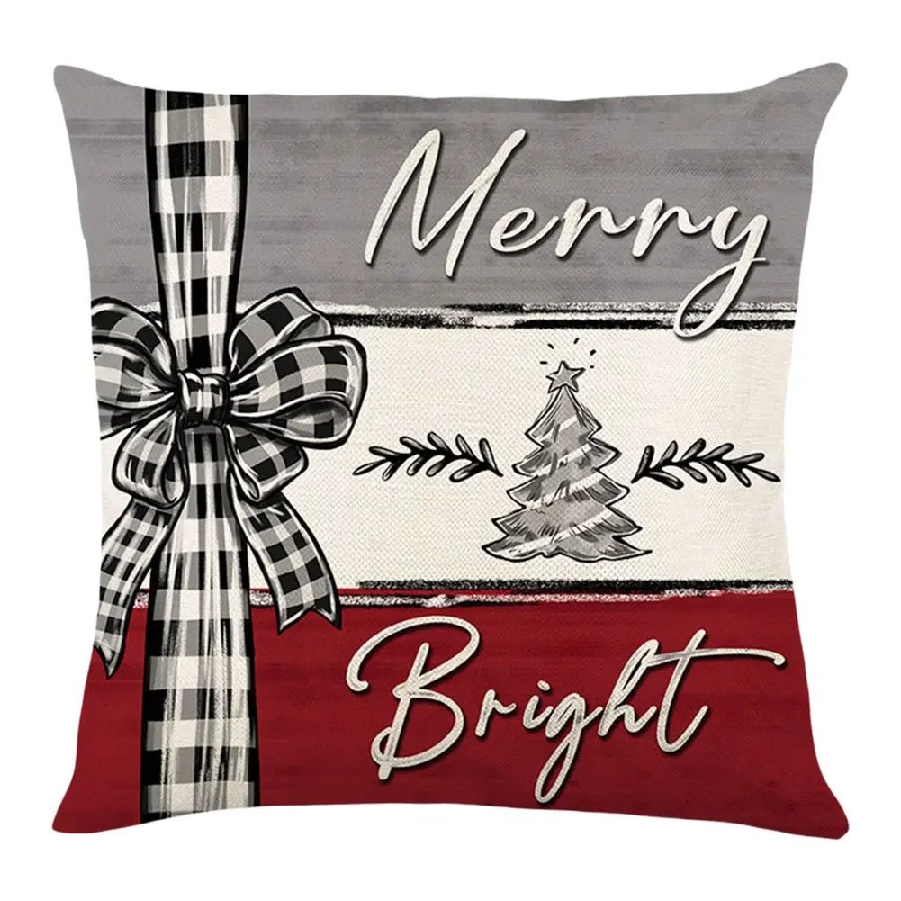 Christmas Linen Cushion Covers Enhance Your Home with Festive and Durable Design for Cozy Winter Decor - silverfoxgoods