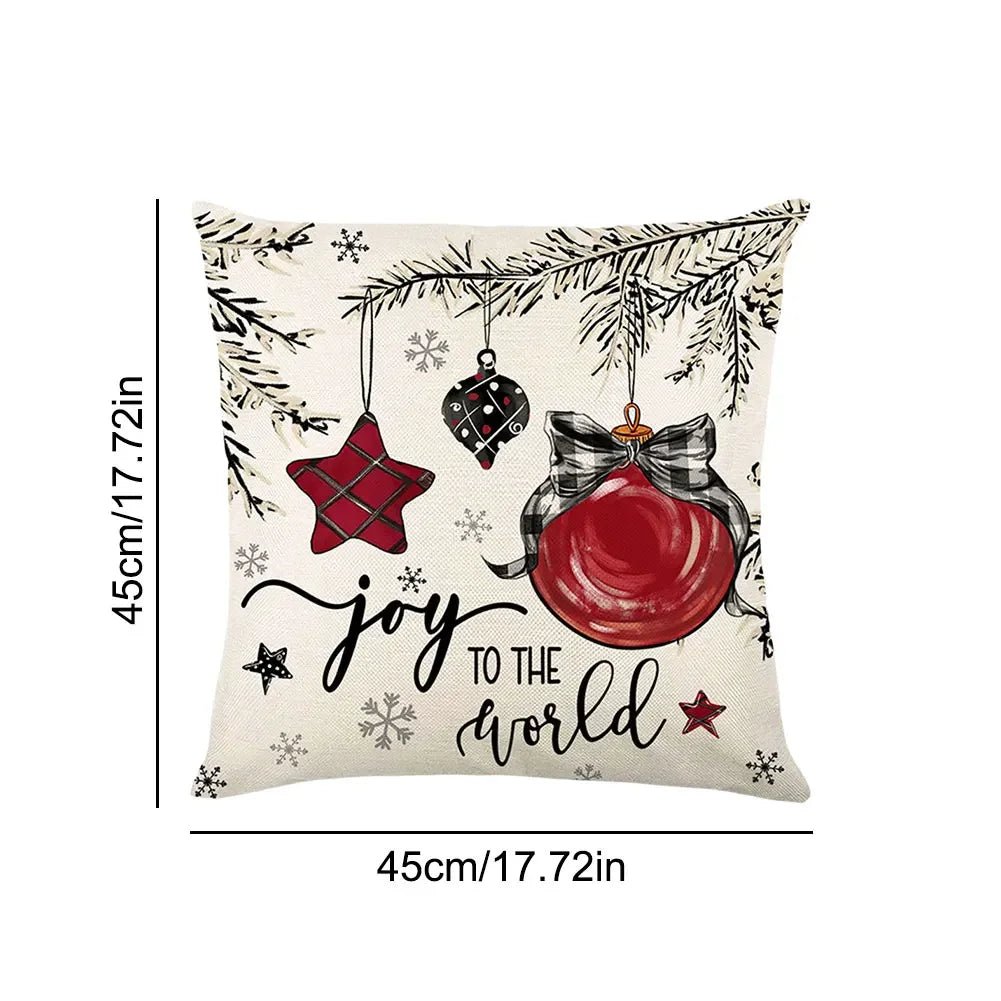 Christmas Linen Cushion Covers Enhance Your Home with Festive and Durable Design for Cozy Winter Decor - silverfoxgoods