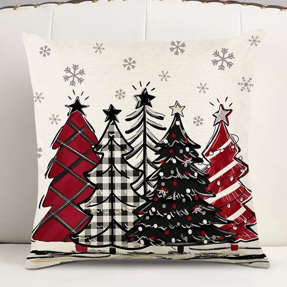 Christmas Linen Cushion Covers Enhance Your Home with Festive and Durable Design for Cozy Winter Decor - silverfoxgoods