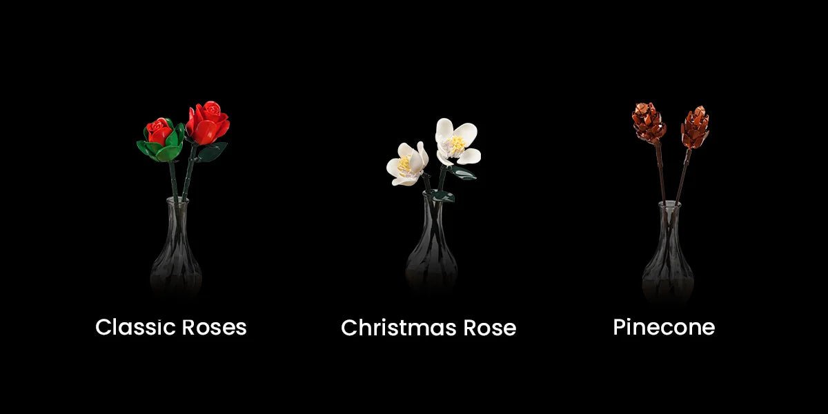 DIY Christmas Roses Bouquet Building Set - Creative Adult Gift - silverfoxgoods