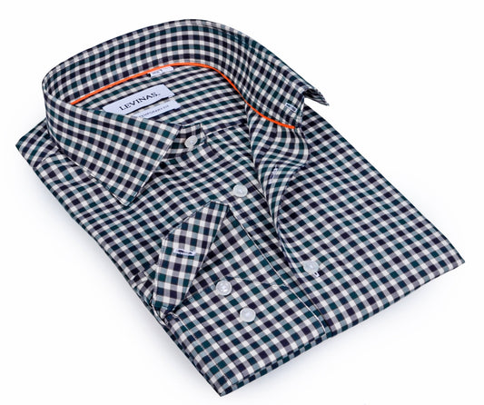 Contrast Collar Button - Up Shirt // - Contemporary Fit - contrast trimming - final sale - silverfoxgoods