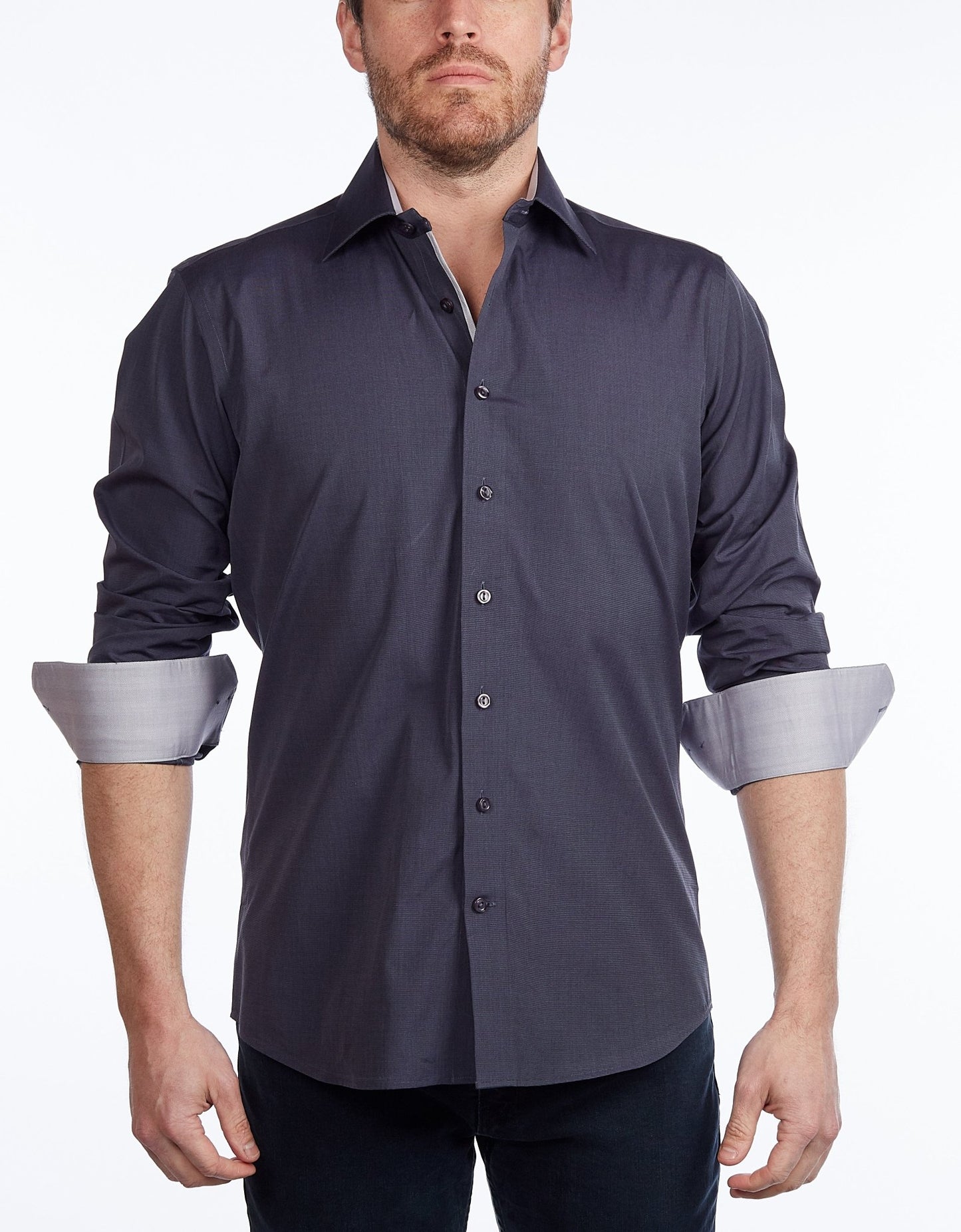 Contrast Collar Button - Up Shirt // - Contemporary Fit - contrast trimming - final sale - silverfoxgoods