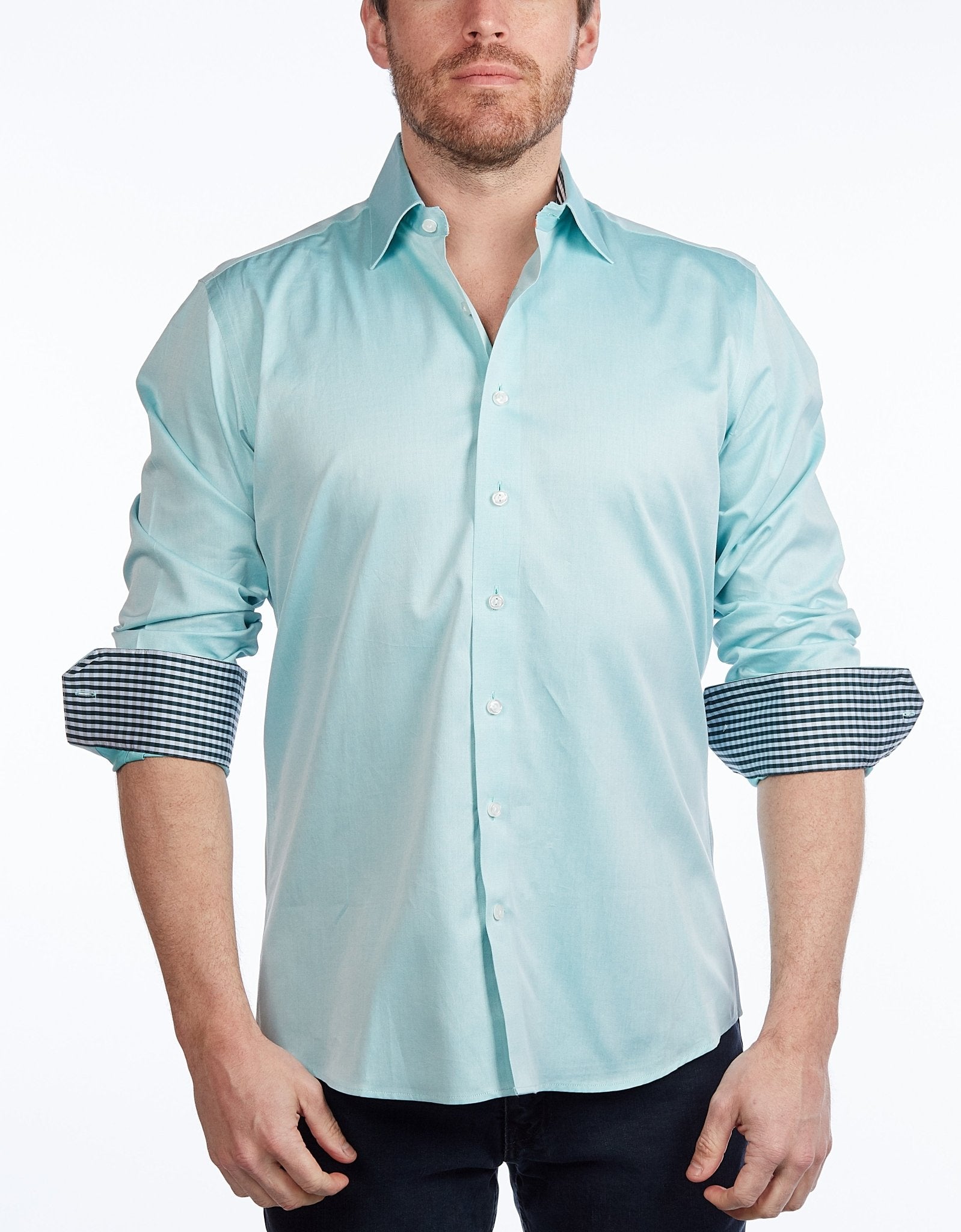 Contrast Collar Button - Up Shirt // Contemporary Fit - contrast trimming - final sale - silverfoxgoods