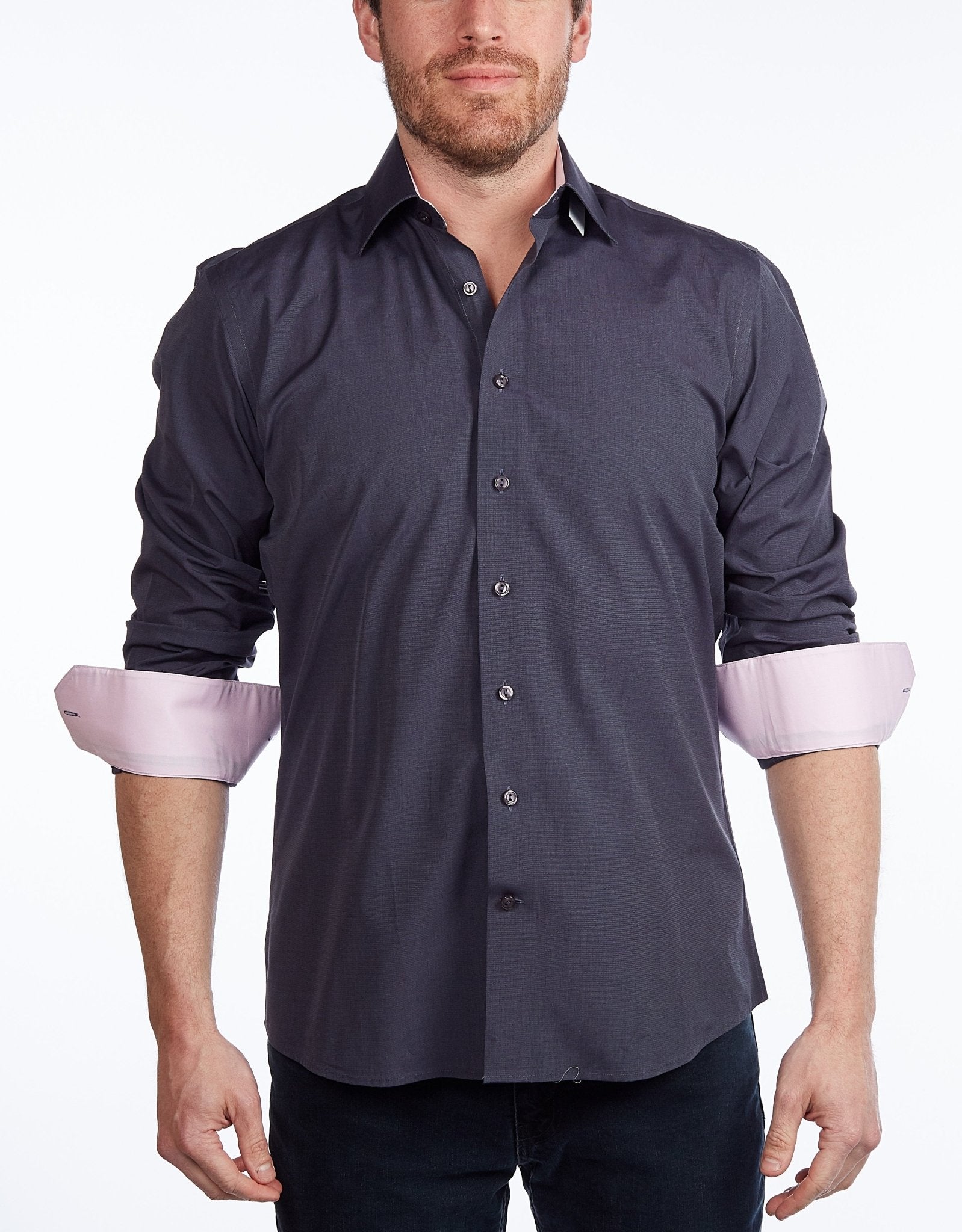 Contrast Collar Button - Up Shirt // - Contemporary Fit - contrast trimming - final sale - silverfoxgoods