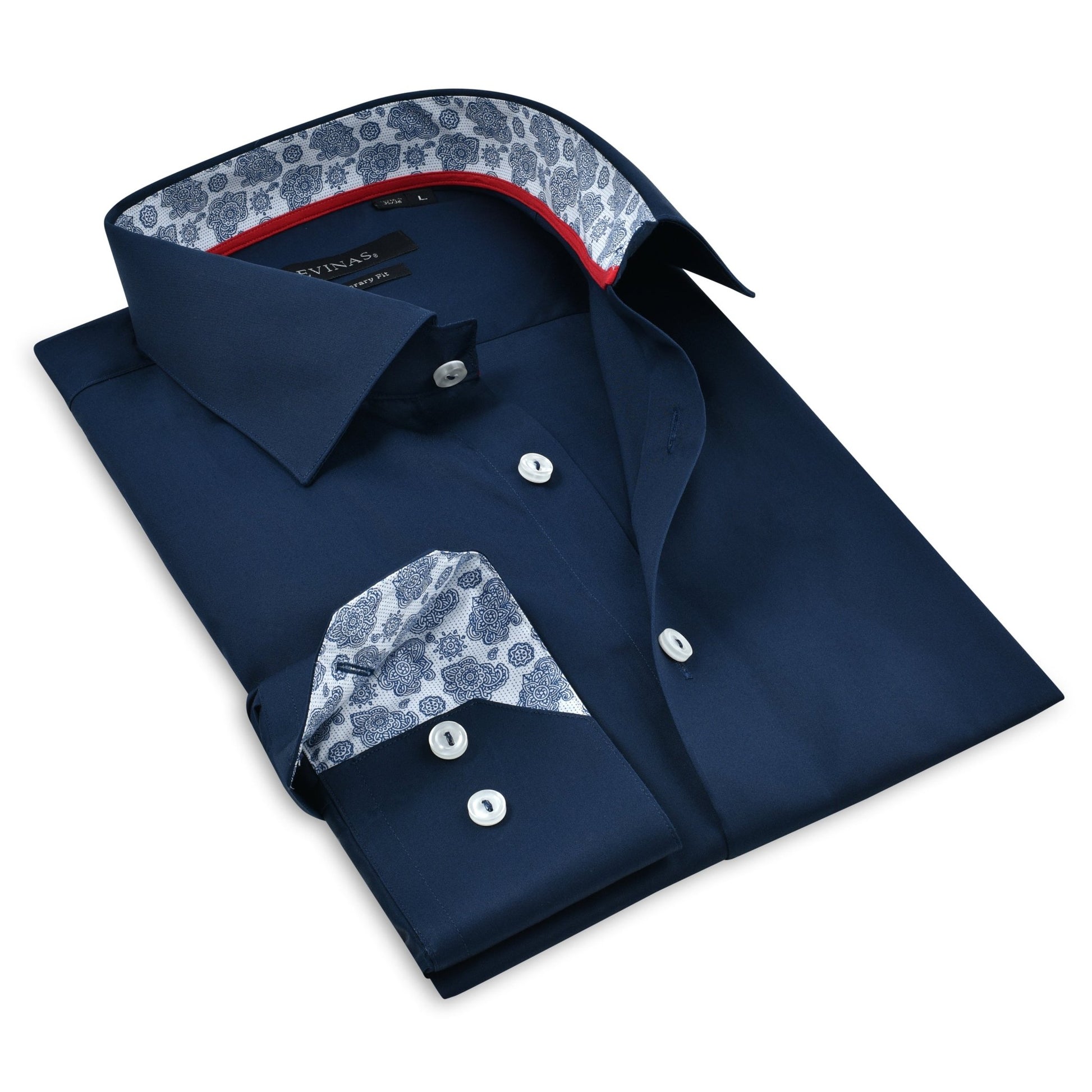 Contrast Collar Button-Up Shirt | SilverFoxGoods