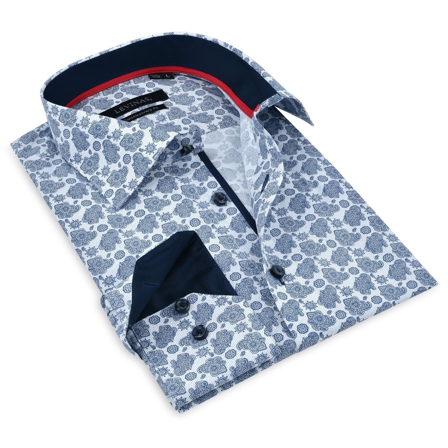 Contrast Collar Button - Up Shirt // Navy - Contemporary Fit - Contrast trimming - final sale - silverfoxgoods