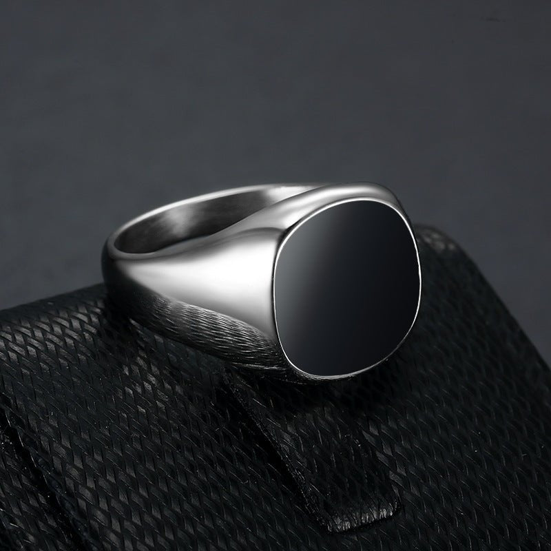 Coolx - Black Square Mens Ring - silverfoxgoods
