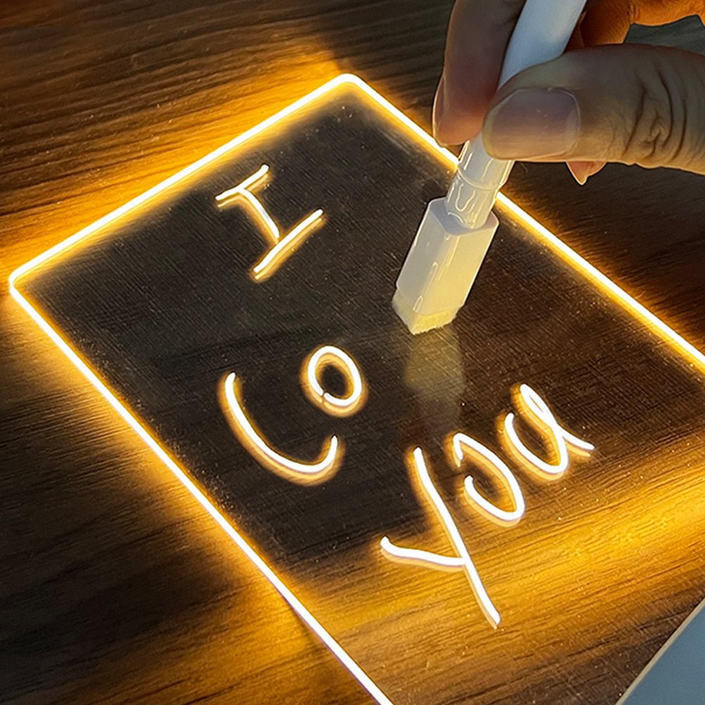 Creative Note Board Led Night Light USB Message Board With Pen Night Lamp - silverfoxgoods