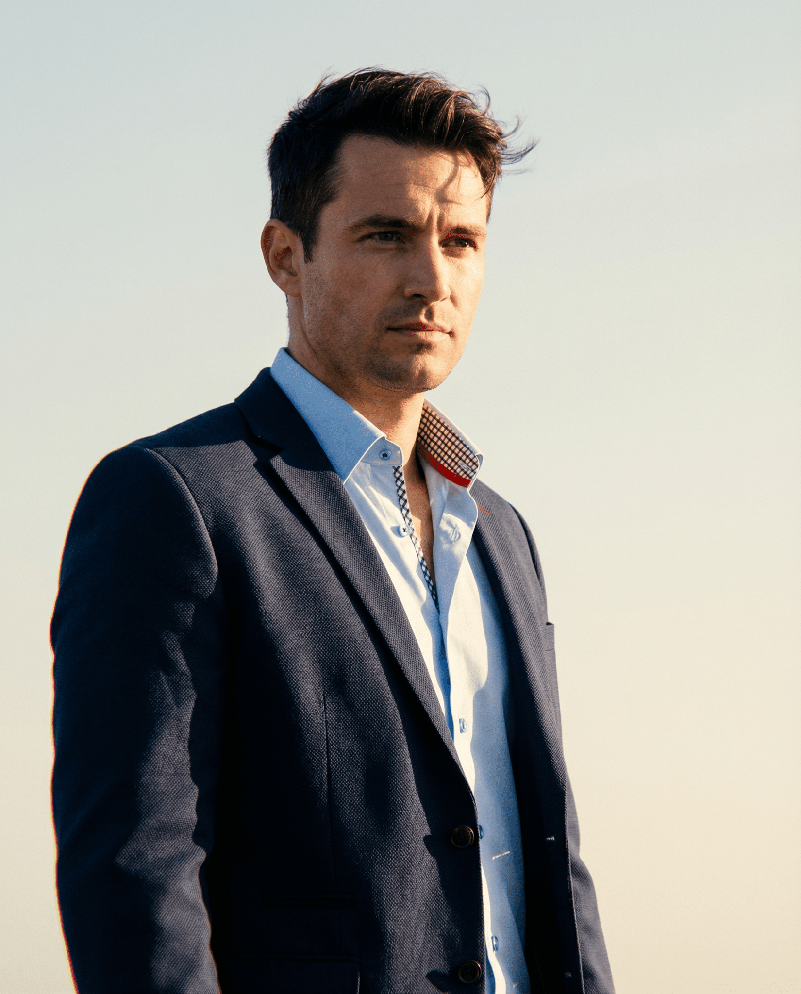 Daniel Button - Up Shirt With Contrast Details // Blue // Contemporary Fit (Regular) - silverfoxgoods