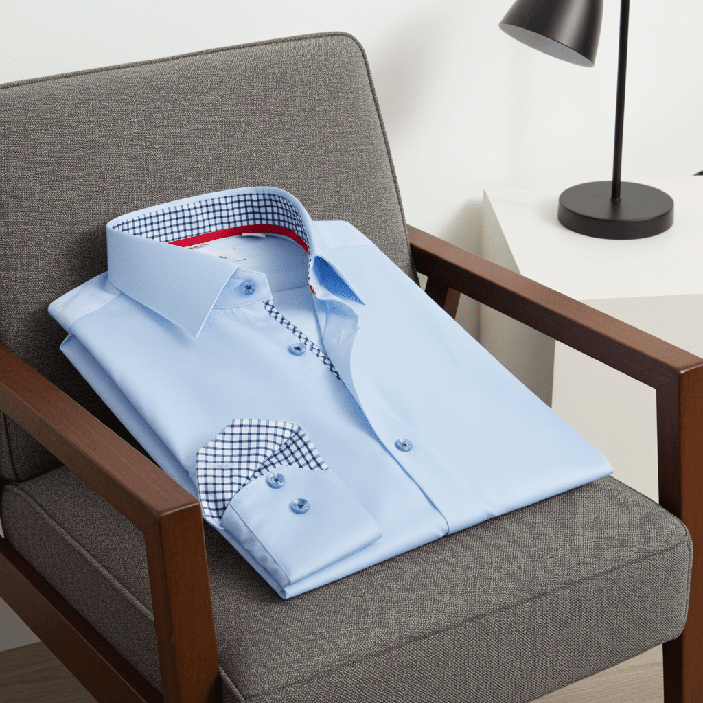 Daniel Button - Up Shirt With Contrast Details // Blue // Contemporary Fit (Regular) - silverfoxgoods