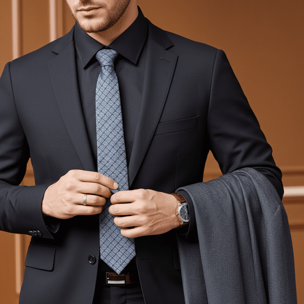 David Button - Up Shirt With Contrast Details // Black // Contemporary Fit (Regular) - silverfoxgoods