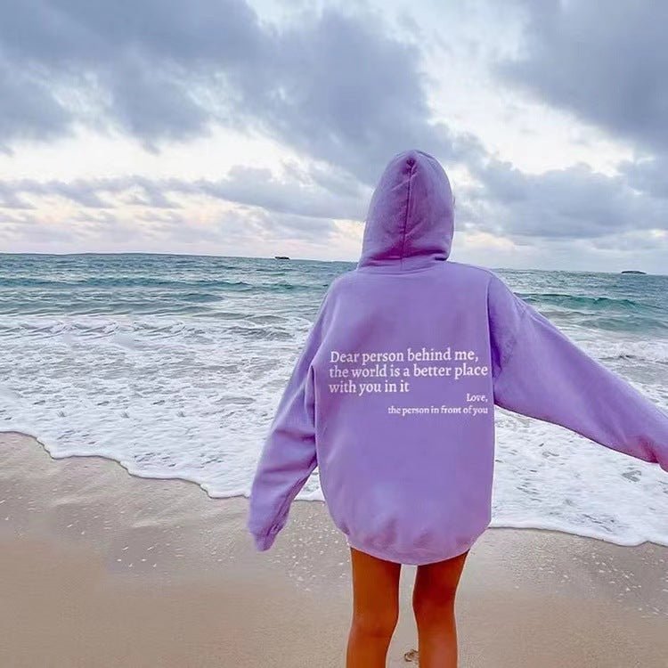 Dear Person Behind Me Hoodie - Spread Love & Positivity - silverfoxgoods