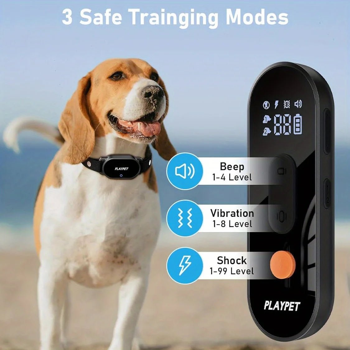 Dog Shock Collar with Remote, Dog Training Electric Collar, Waterproof Rechargeable,Dog Shock Collar with LED Light, Beep, Vibra - silverfoxgoods