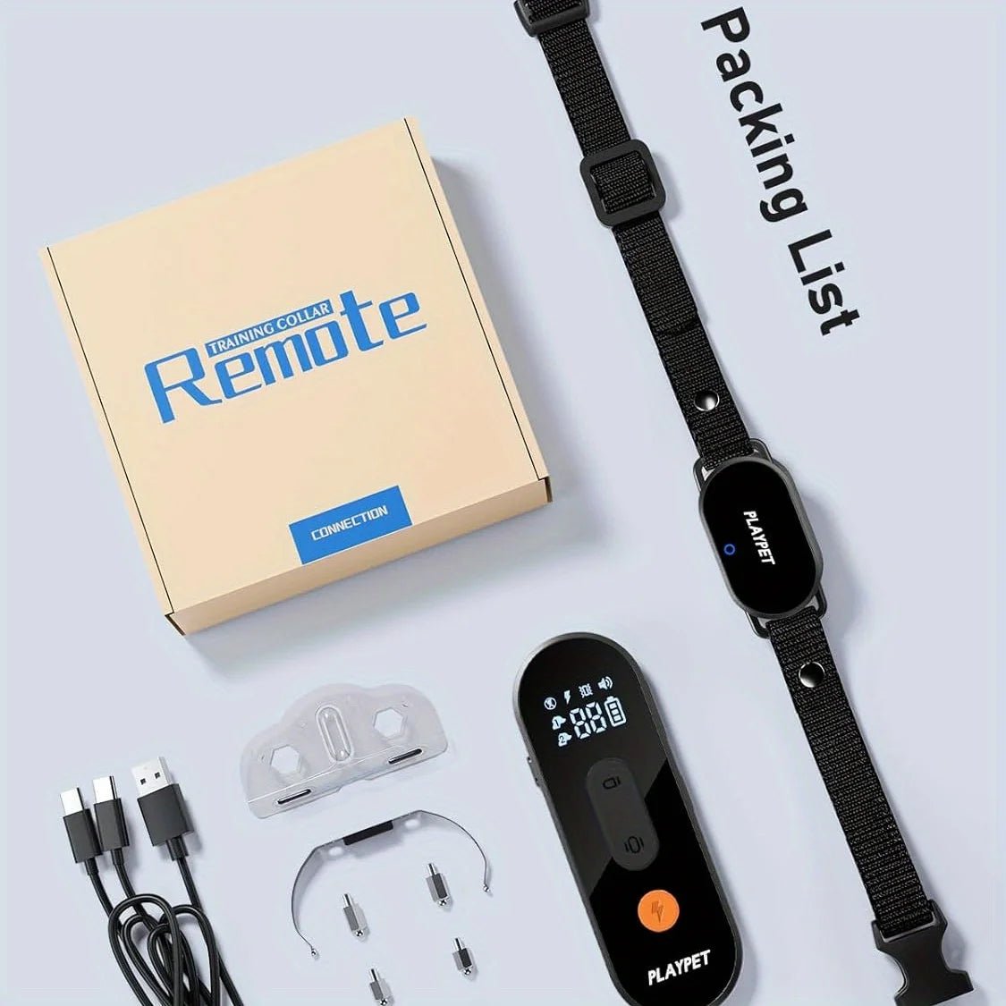 Dog Shock Collar with Remote, Dog Training Electric Collar, Waterproof Rechargeable,Dog Shock Collar with LED Light, Beep, Vibra - silverfoxgoods