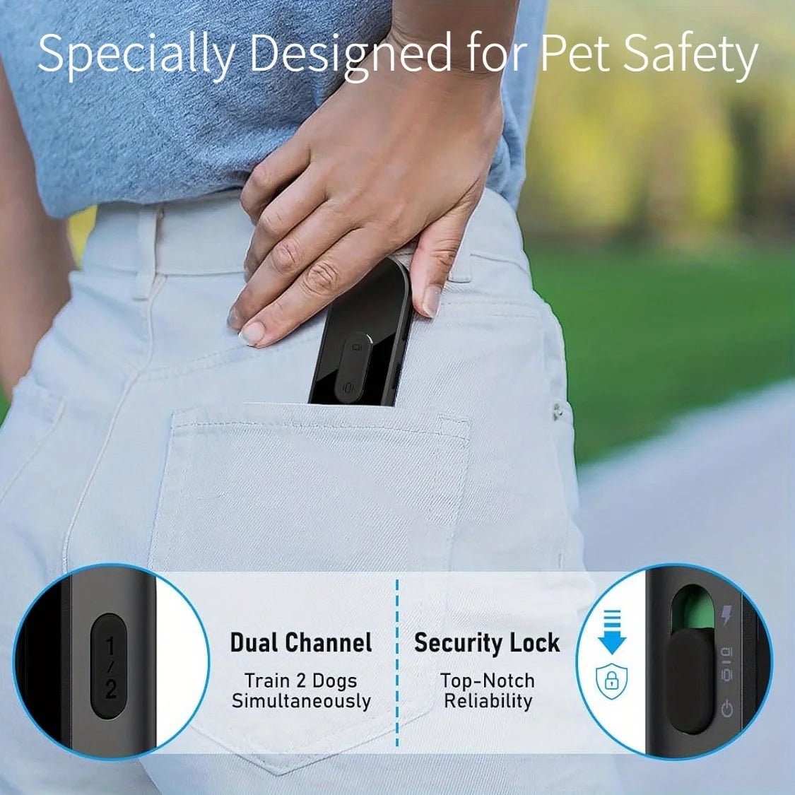 Dog Shock Collar with Remote, Dog Training Electric Collar, Waterproof Rechargeable,Dog Shock Collar with LED Light, Beep, Vibra - silverfoxgoods