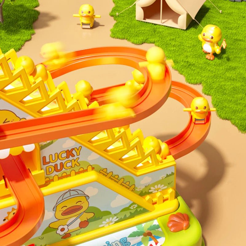 Duck Roller Coaster Electric Track Slide Kids Toys - silverfoxgoods