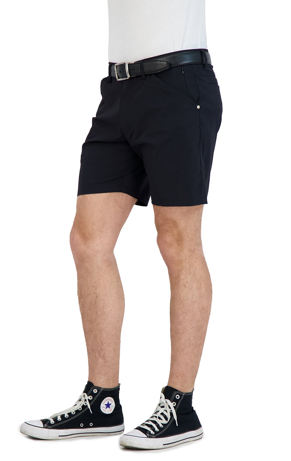 Everyday Stretch Shorts with a Comfortable Built - In Liner - Business Casual Style - Black - silverfoxgoods