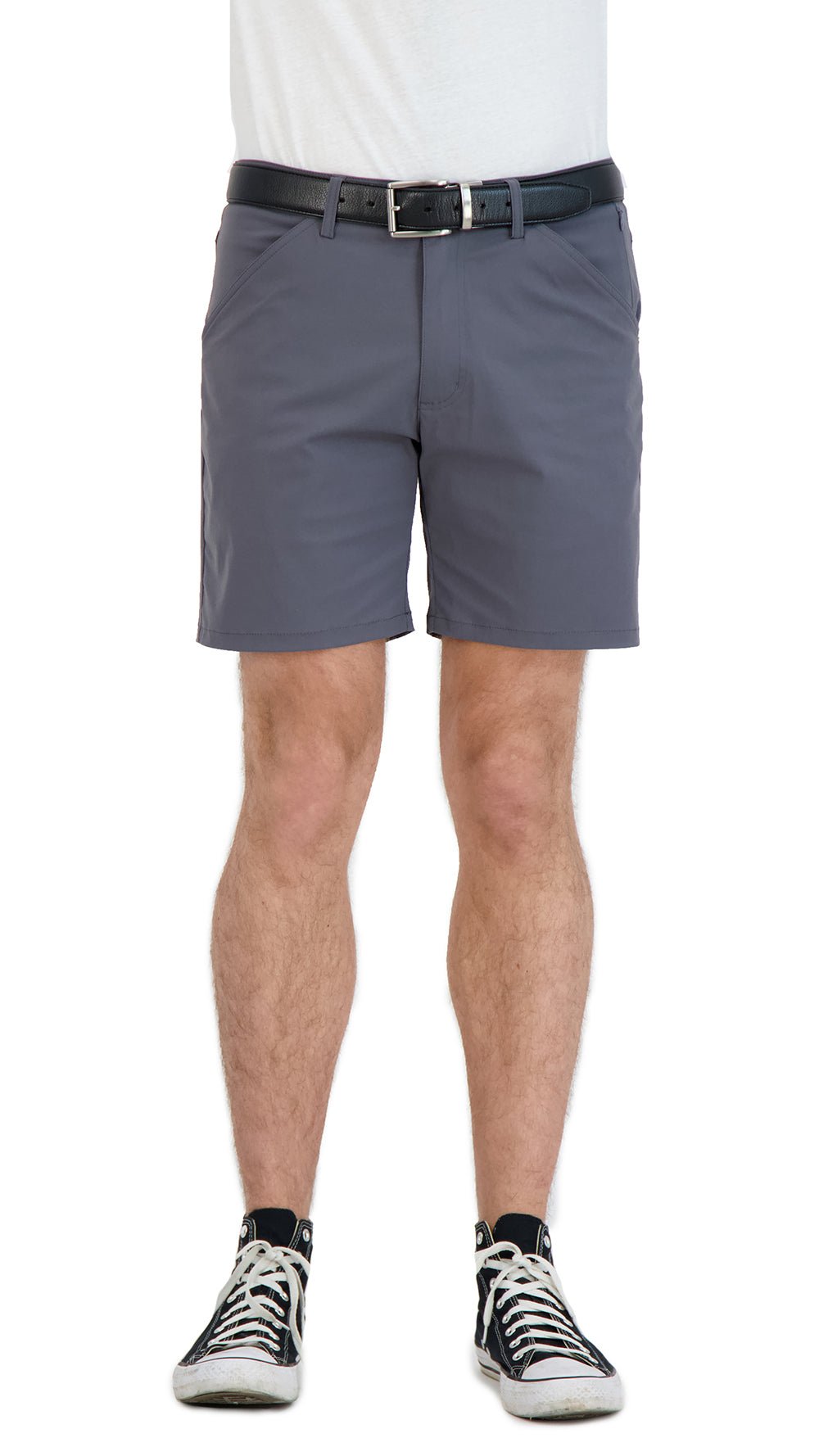 Everyday Stretch Shorts with a Comfortable Built - In Liner - Business Casual Style - Grey - silverfoxgoods