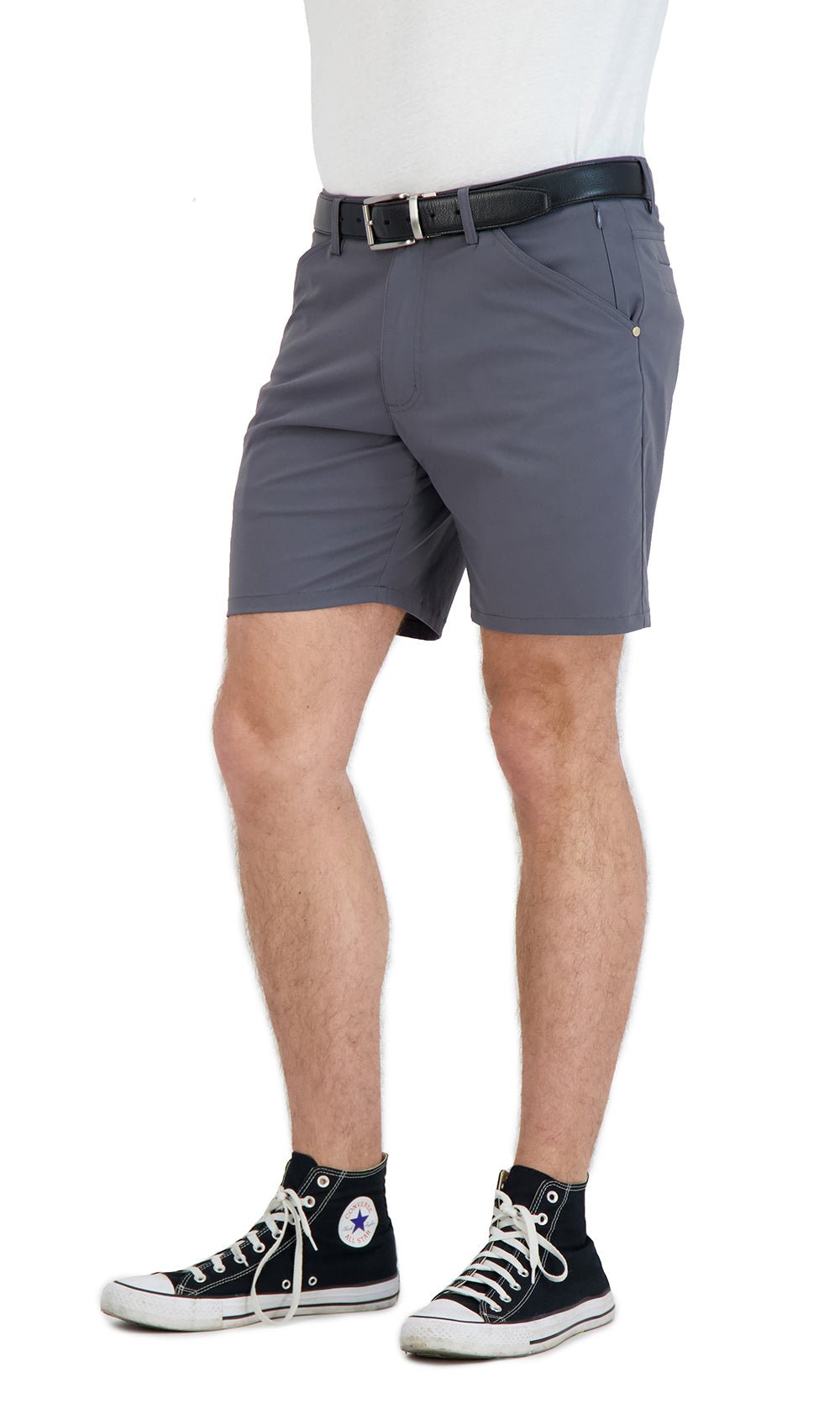 Everyday Stretch Shorts with a Comfortable Built - In Liner - Business Casual Style - Grey - silverfoxgoods