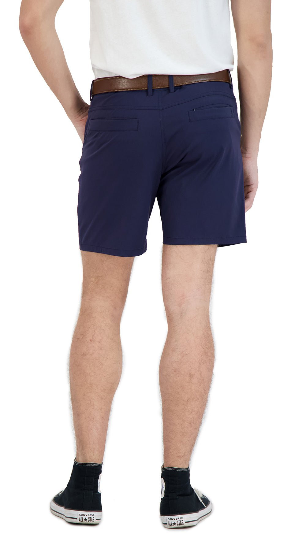 Everyday Stretch Shorts with a Comfortable Built - In Liner - Business Casual Style - Navy - silverfoxgoods