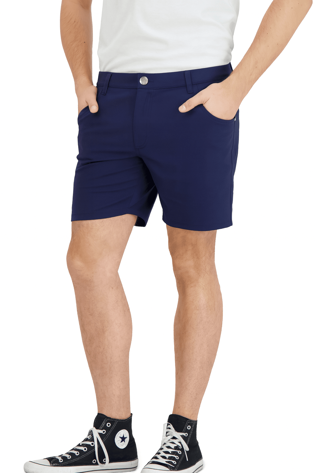 Everyday Stretch Shorts with a Comfortable Built - In Liner - Business Casual Style - Navy - silverfoxgoods